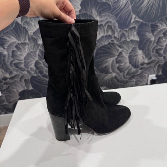Free People Wild Rose Slouch Fringe Boots in Black size EU 37 - Picture 6 of 9